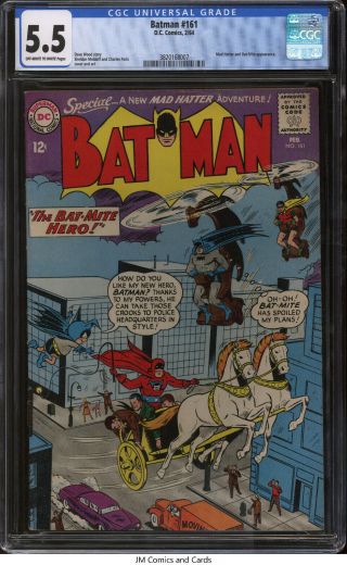 Batman 161 1964 Cgc 5.  5 - Mad Hatter And Bat - Mite Appearance