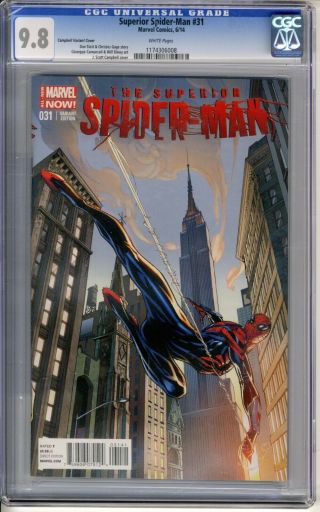 Superior Spider - Man 31 Cgc 9.  8 Nmmt White Pgs 6/14 Campbell Variant Edit