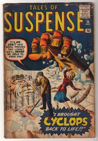 Marvel Comics Tales Of Suspense 10 1959 Cyclops Protoype X Men 3.  5 Vg -