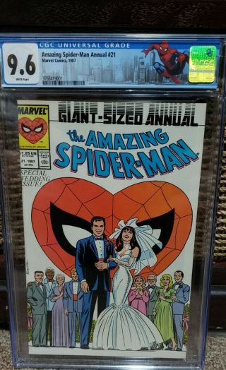 The Spider - Man Annual 21 Marriage Of Mary Jane And Pete Cgc Graded 9.  6