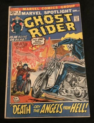 Marvel Spotlight 6 Origin & 2nd App Ghost Rider Bronze Age Marvel 1972 Good,