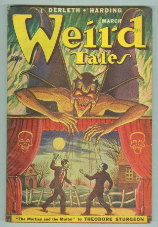 Weird Tales March 1949 Fn Matt Fox Cover,  Derleth,  Sturgeon,  Bloch