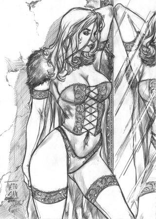 Emma Frost Sexy Pencil Pinup Art - Comic Page By Neto San