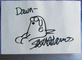 Scott Adams Boldly Signed / Autographed Dogbert Sketch / Drawing