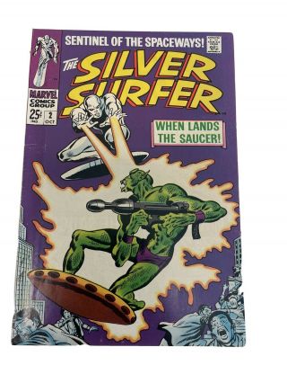 1968 Marvel Comics Book Silver Surfer 2 When Lands The Saucer 1st App Badoon