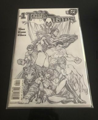 Teen Titans 1 Sketch Signed 1x Michael Turner Aspen Nm