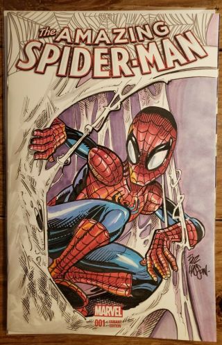 Spider - Man 1 Variant Nm Art Sketch Cover By Buz Hasson