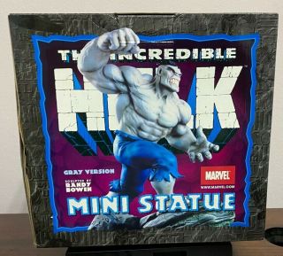 Marvel Incredible Hulk Mini Statue (grey) By Bowen Designs Mib 2607/4000