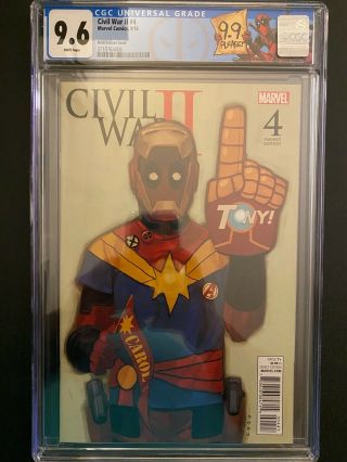 Civil War Ii 4 2016 Deadpool Variant Cgc 9.  6 Marvel Comic Cl91 - 8