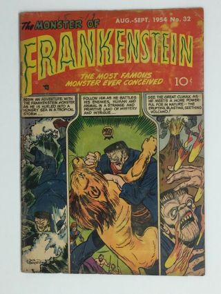Frankenstein 32 2.  0ish Pre Code Horror 1953 Dick Briefer Story Art Prize